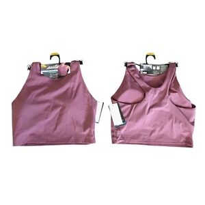 2 Pieces Avia Mauve Pearl Crop Sports Bra Size Large Cup A-C New with Tags